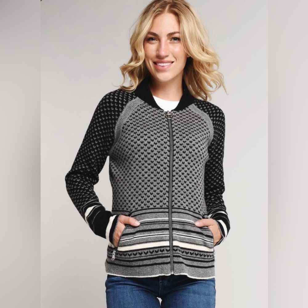 NWT Obermeyer Belletex Full-Zip Lambswool Blend Sweater - XS